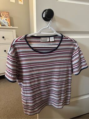 Essentials Striped Tee in Navy, Red, White